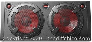 ($379) ION Audio Road Warrior | 500-Watt Portable Bluetooth Stereo Speaker System with Twin Lighted Speakers, On-Board FM Radio, Rechargeable Battery and AC / DC Power Inputs