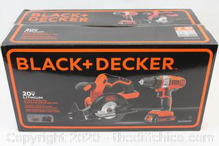 NEW SEALED BLACK and DECKER Saw Drill Driver Combo Set Carry Bag 20v Cordless Electric Tool