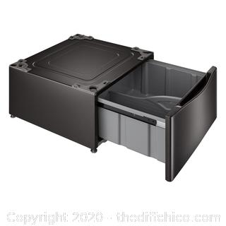 *NEW* ($279) Laundry Pedestal with Storage Drawers for Washers and Dryers in Black Steel 27 in.
