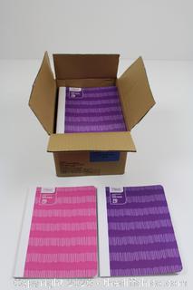 NEW CASEPACK OF 24 Mead Pink/Purple Pixelated Composition Book 70 Sheets Wide Ruled School Office