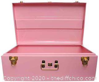 Zanzer Trunk - Vintage Style Storage w/Gold Finish Handles & Locks - Space Saving Organizer Home Dorm & Office Use