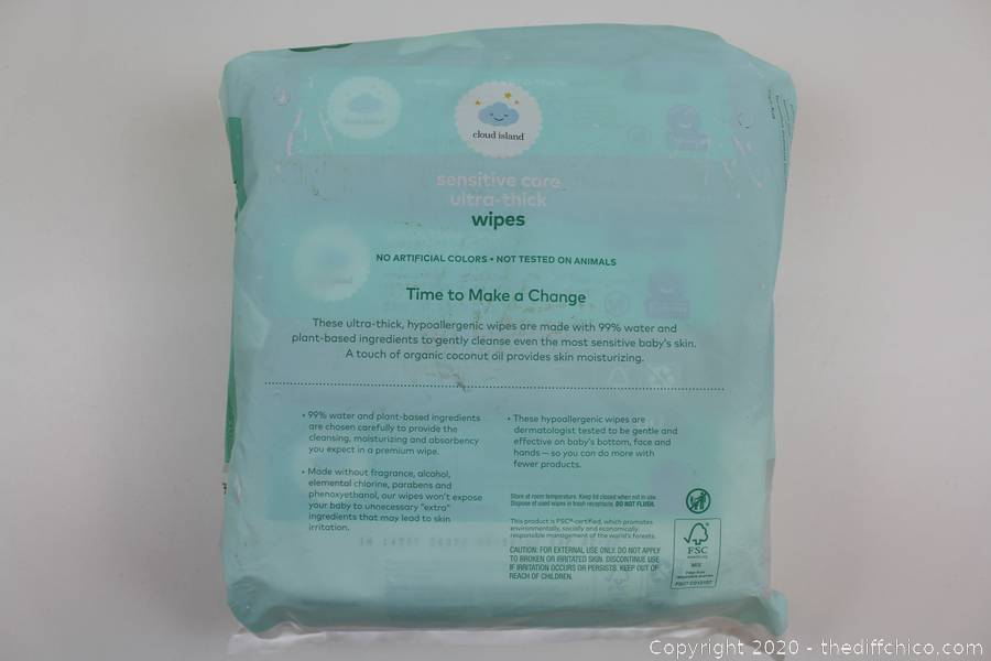 cloud island sensitive care ultra thick wipes