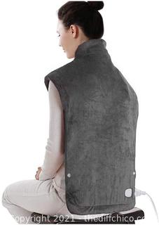 XXX-Large Electric Heating Pad for Neck and Shoulders, Heating Pad for Back Pain with Auto Off, 6 Temperature Settings, Fast Heating, 25" x 32", Dark Gray