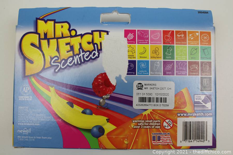 The Difference Auction Kckauctions February Auctions 2 Item Mr Sketch Chiseled Tip Marker 22 Assorted Scented Markers