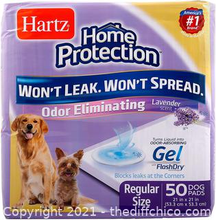 Hartz Home Protection Odor Eliminating Scented Dog Pads, Super Absorbent & Won’t Leak, Lavender Scent