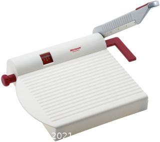 Westmark Germany Multipurpose Stainless Steel Cheese and Food Slicer with Board and Adjustable Thickness Dial (White)