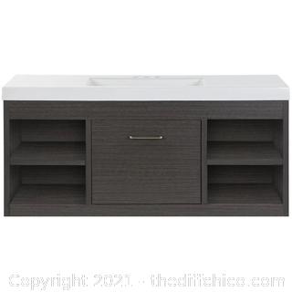 BRAND NEW ($299) Vada 48-in Sable Single Sink Bathroom Vanity with White Cultured Marble Top