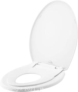 Little2Big Toilet Seat with Built-In Potty Training Seat, Slow-Close, and will Never Loosen, ROUND, White