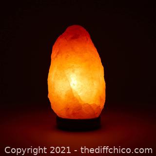 Himalayan Salt Lamp 6-8” (4-7 lb) with Dimmer Switch - All Natural and Handcrafted with Wooden Base