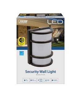11.5-Watt Bronze Outdoor Security 6 in. Half Moon Dusk to Dawn Photocell Sensor Integrated LED Wall Pack Light