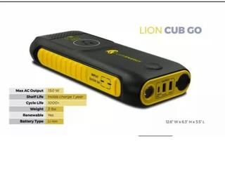 ($139.99) Lion Energy- Lion Cub GO- Portable Power Source, 120Wh 150W Handheld 110v Outlet
