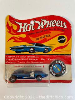 RARE Authentic 1969 Redline Hot Wheels Blue Twin Mill in Package Original Blister Punched Card