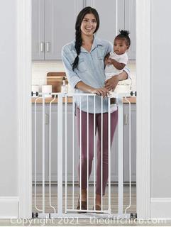 Regalo Easy Step 36" Extra Tall Walk Thru Baby Gate, Includes 4-Inch Extension Kit, 4 Pack of Pressure Mount Kit and 4 Pack Wall Cups and Mounting Kit