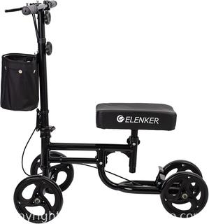 -$160- ELENKER Steerable Knee Walker Deluxe Medical Scooter for Foot Injuries White/Blue color