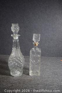 2 Vintage Glass Decanters