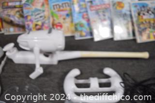 WII Lot - Balance Borad, Games and Much More plus tote
