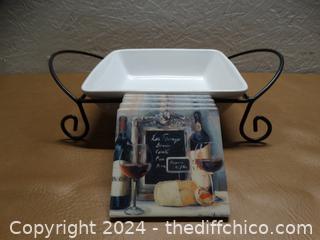 Serving Dish With Coasters 