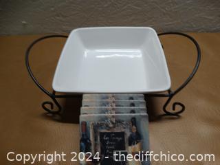 Serving Dish With Coasters 