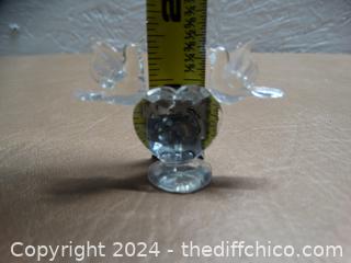 Crystal Heart With Birds 