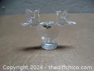 Crystal Heart With Birds 