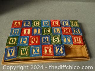 Kids Wood Alphabet Blocks