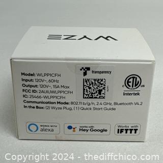 NEW WYZE Smart Plug WLPP1CFH 2 Pack Works with Alexa IFTTT and Google