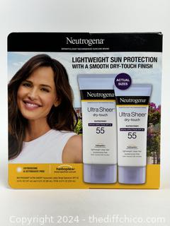 Neutrogena Ultra Sheer Dry Touch Sunscreen Lotion 5oz & 3oz SPF 55 (2-Pack) 