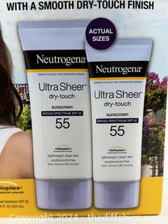 Neutrogena Ultra Sheer Dry Touch Sunscreen Lotion 5oz & 3oz SPF 55 (2-Pack) 
