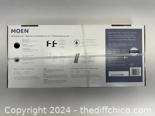 NEW - Moen Liso 84540BL Bathroom Faucet in Matte Black Finish, Push Down Drain