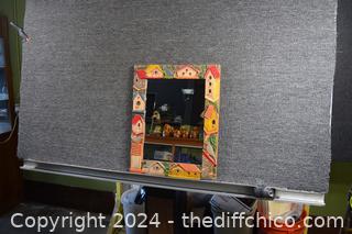 Bird House Framed Mirror - 15 3/4 in x 19 1/2 in