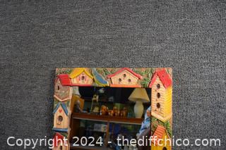 Bird House Framed Mirror - 15 3/4 in x 19 1/2 in