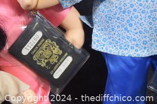 4 Oriental Dolls w/British Passports-names on passports