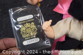 4 Oriental Dolls w/British Passports-names on passports
