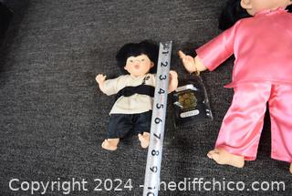 4 Oriental Dolls w/British Passports-names on passports