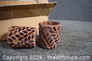 6 Candles Holders-look new