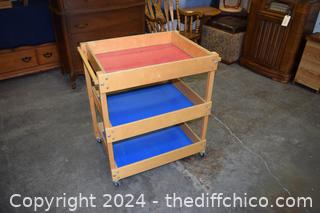 Rolling Cart - 29 3/4 in x 21 in x 32 1/2 in
