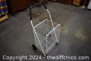 Folding Rolling Cart - 16 in x 12 in x 26 1/2 in basket size