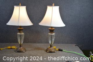 Working Pair of Lamps - 14 in dia x 26 1/2 in