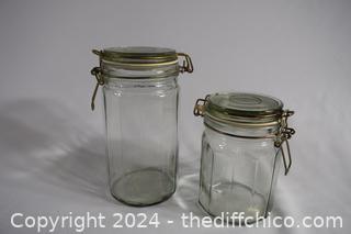 2 Glass Storage Jars