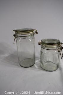 2 Glass Storage Jars