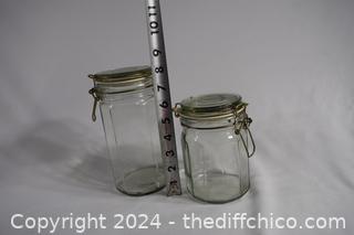 2 Glass Storage Jars