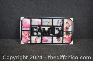 New 12 Photo Family Picture Frame - 28 1/4 in x 14 1/2 in