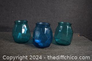3 Large Glass Vases