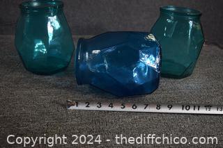 3 Large Glass Vases