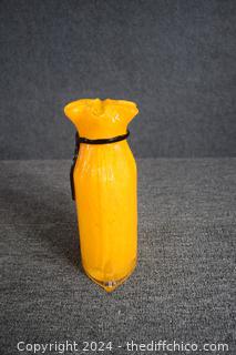 New Hand Made Orange Glass Vase