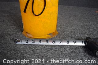 New Hand Made Orange Glass Vase