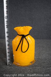 New Hand Made Orange Glass Vase