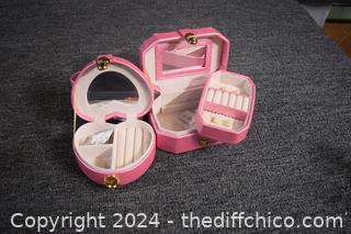 2 New Pink Miniature Jewelry Boxes