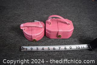 2 New Pink Miniature Jewelry Boxes