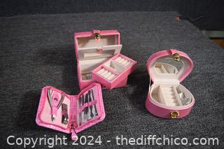 New Miniature Jewelry Box plus Nail Care Kit